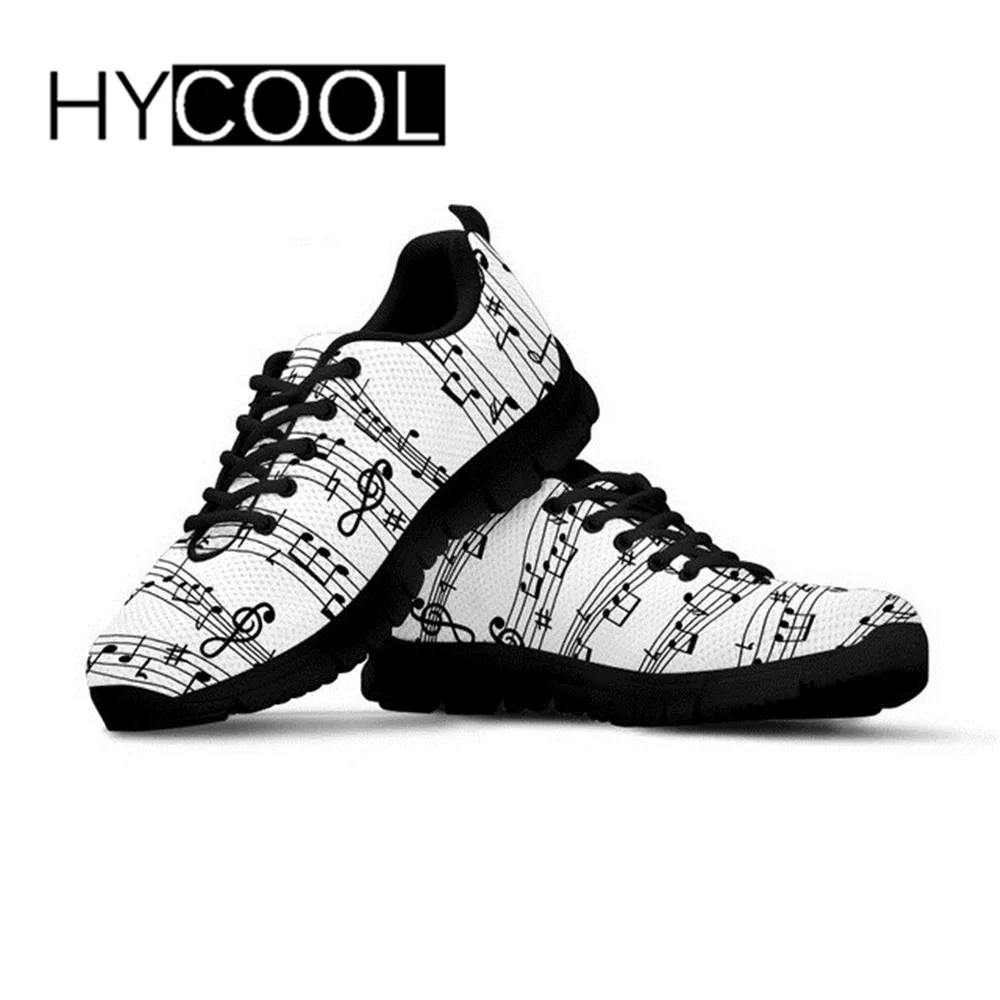 

Женские кроссовки HYCOOL, спортивные дышащие кроссовки с музыкальными нотами для бега на открытом воздухе, европейские размеры 35-45, для тренир...