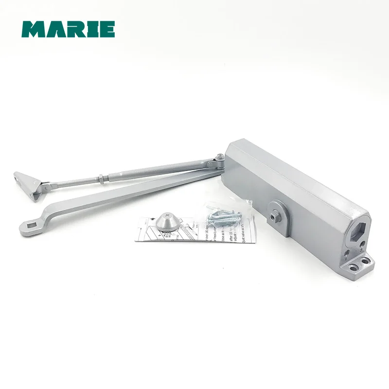 Серебристый алюминиевый доводчик для дверей 100-150 кг автоматическая раздвижная