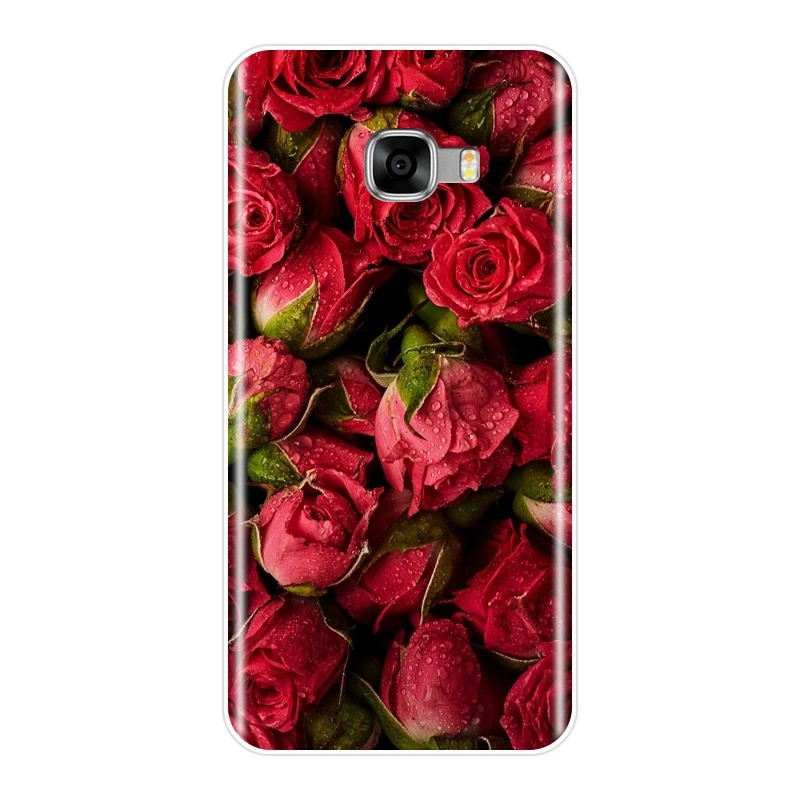 No.7 Мягкий чехол для телефона, силиконовый чехол для samsung Galaxy C5 C7 C8, красное сердце, роза, цветы, небо, задняя крышка для samsung Galaxy C5 C7 C9 Pro - Цвет: No.7
