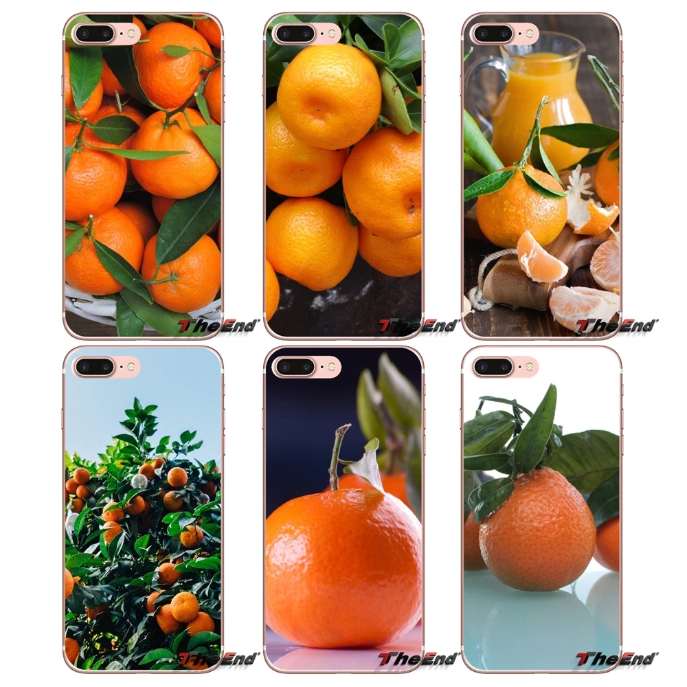 Для iPhone X 4 4S 5 5S 5C SE 6 6S 7 8 Plus Samsung Galaxy J1 J3 J5 J7 A3 A5 2016 2017 пищевой оранжевый Мандариновый