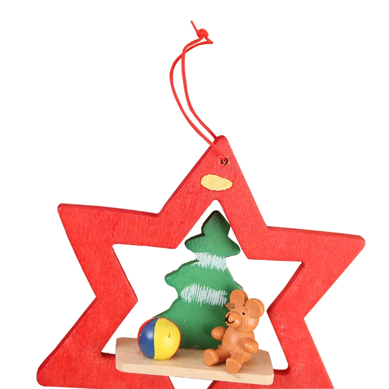 Рождественские деревянные висячие украшения для рождественской елки подвески с