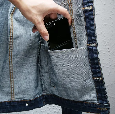 Новое поступление 2019 однотонная Повседневная приталенная Мужская джинсовая