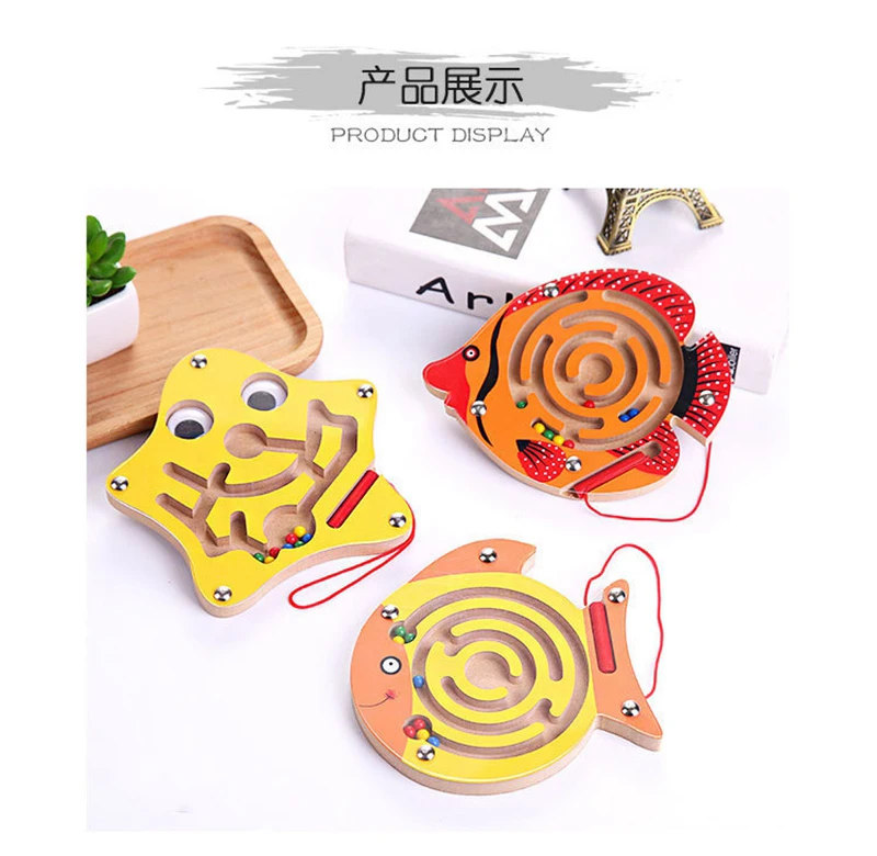 3D деревянная головоломка магнитный лабиринт игрушка игрушечная доска из животных головоломка интеллектуальное раннее образование магнит головоломки игрушки для детей