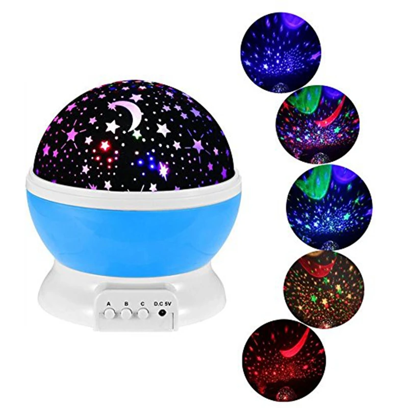 LED Night Lighting Lamp Light Up Your Bedroom With This Moon Star Sky Romantic Nightlight Projector Best Gift For Kid Teen | Освещение