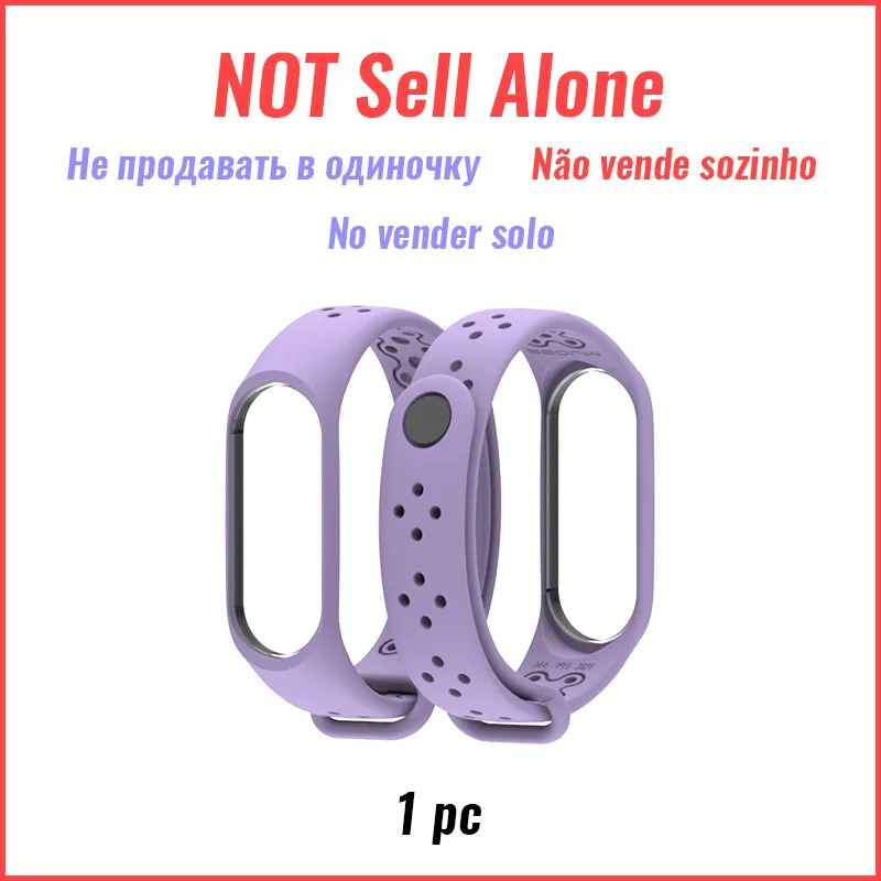 Порус ремень для Xiaomi mi группа 4/3 mi Band-3/4 Мульти-Цвет дополнительный спортивная лента текстура простой лёгкий мягкие удобные плотно закрывается - Цвет: Not Sell Alone PURPL