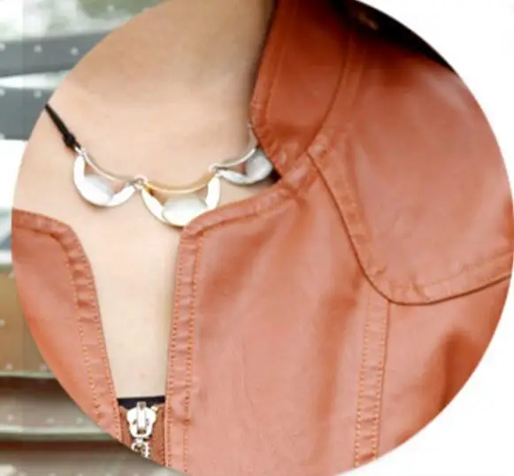 

LET-SETTING new fashion Casual jacket lapel zipper leather jacket