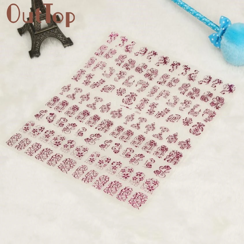 Женский металлический ретро полый тотем Золотой Серебряный ноготь стикер для