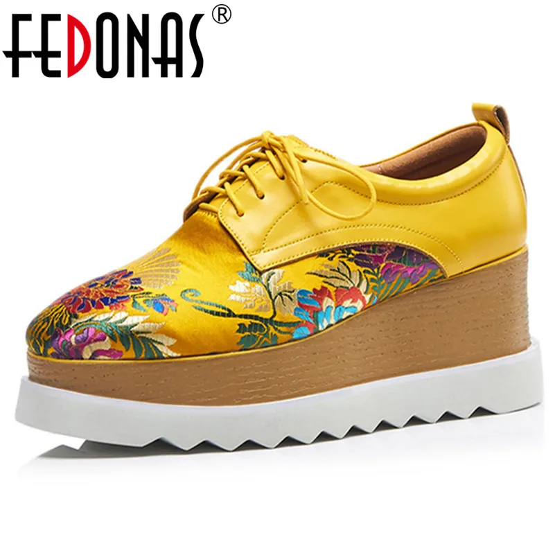 Женские туфли-лодочки FEDONAS винтажные тонкие туфли из натуральной кожи на