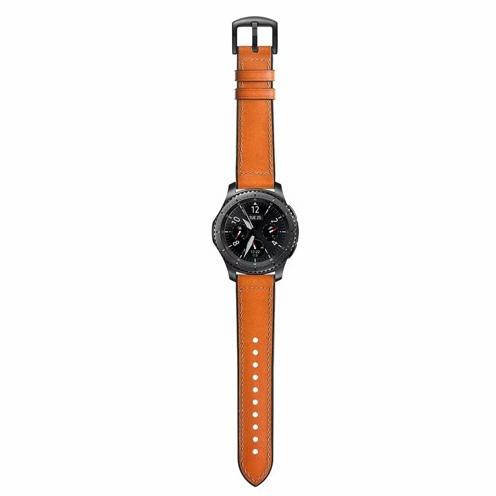 22 мм ремешок для часов Samsung Gear S3 наручный ремень Huami Amazfit 2 натуральная кожа с