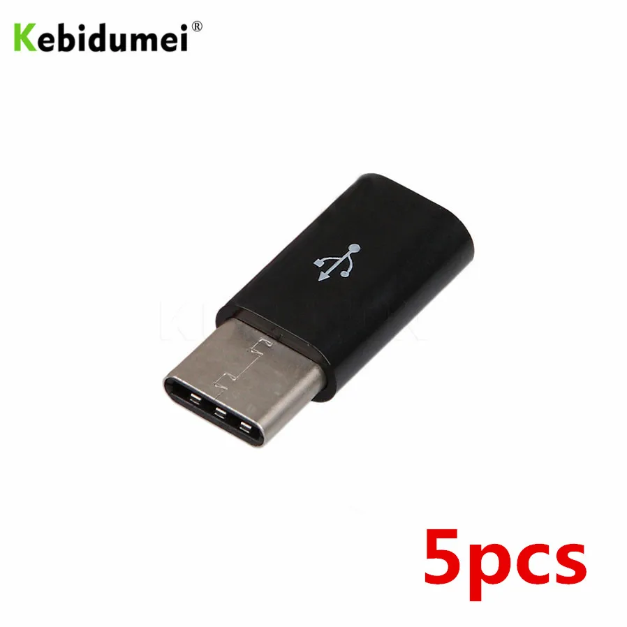 Kebidumei 5 шт. USB 3 1 Type C Штекерный разъем к Micro гнездовой конвертер 2 0 5Pin адаптер для