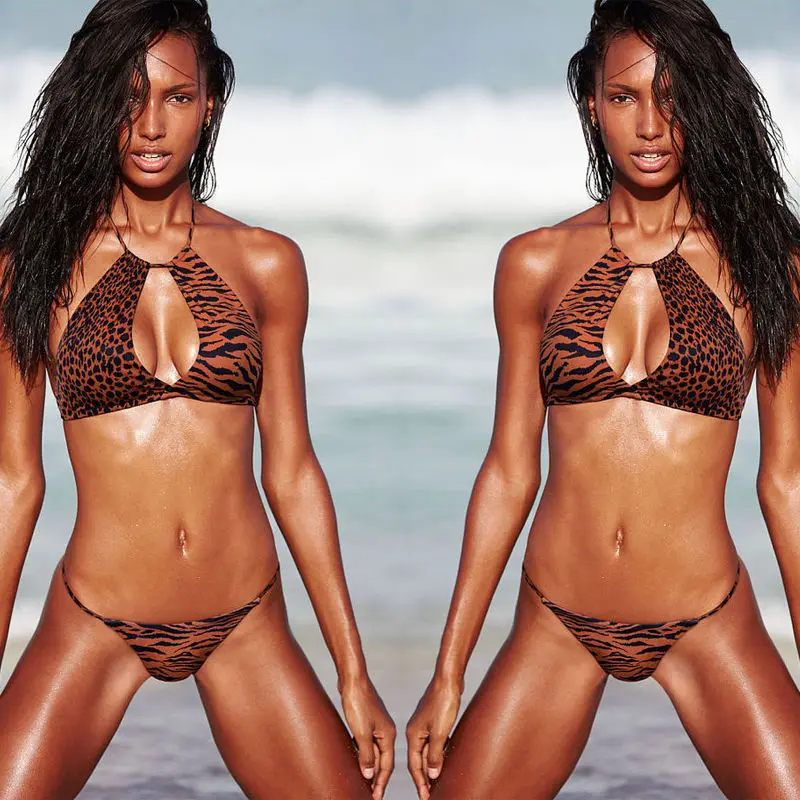 Новые пикантные Для женщин и девочек слитный купальник с леопардовым принтом