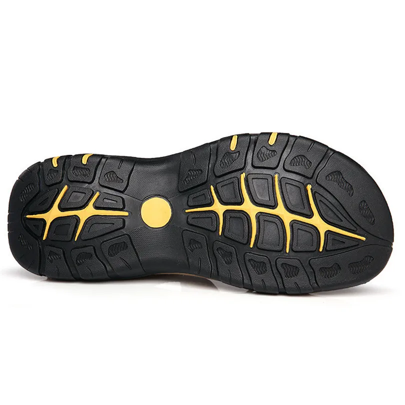 Мужские сандалии из натуральной кожи LIN KING пляжные босоножки для улицы