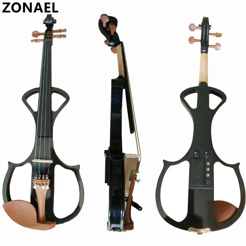 ZONAEL 4/4 электрическая акустическая Скрипка из липы с крышкой для скрипки чехол