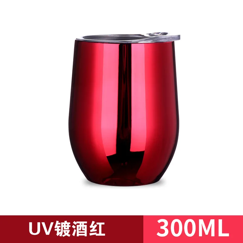 Kaufen 50 Stücke 12 Unzen Thermos UV Ei Tassen Mit Deckel Reise Auto Becher Insaluted Vakuum 304 Edelstahl Becher Wasser Flasche Wein Gläser