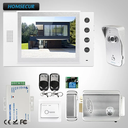 HOMSECUR 8 &quotвидео домофон система + Серебряная камера 1C1M для дома/плоский: