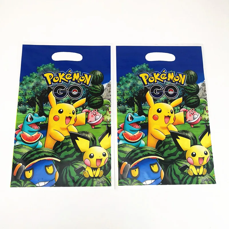10 шт. 16 5*25 см Pokemon Go пластиковые подарочные пакеты Пикачу мультяшная тема сумка