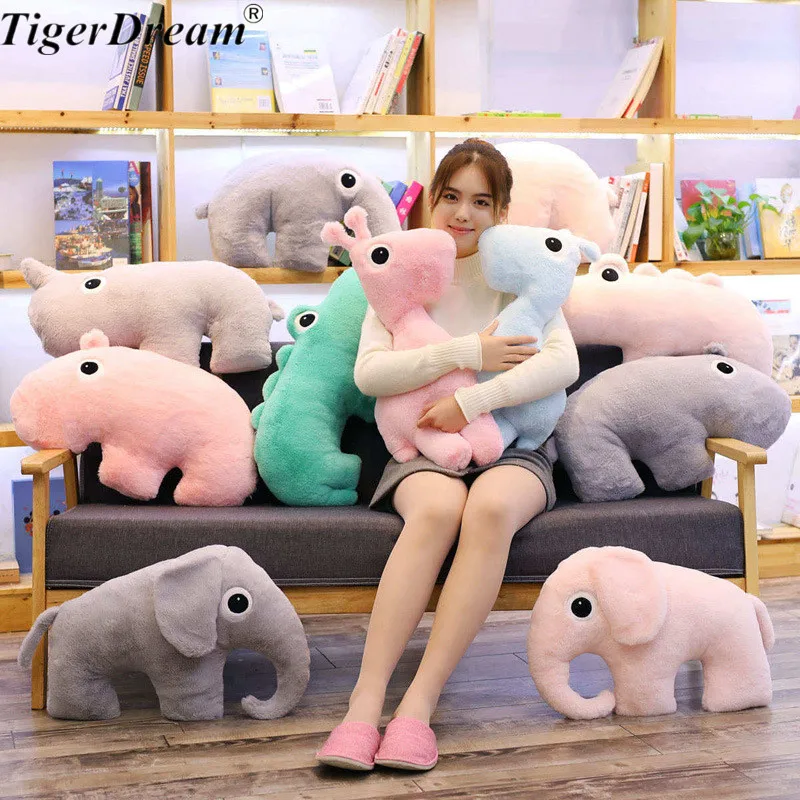 

50cm Soft PP Cotton Stuffed Hippo Anteater Deer Toy Animals Cushion Doll Elephant Crocodile Plush Pillow For Home Decoration