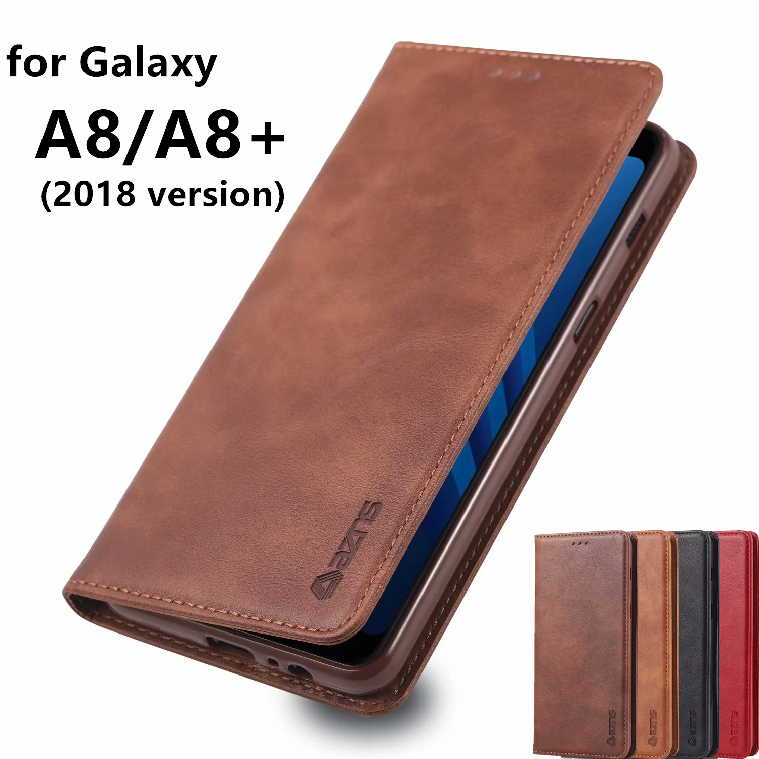 AZNS чехол для samsung Galaxy A8+ плюс A730F/A8 A530F из искусственной кожи держатель для карт бумажник чехол магнитное притяжение