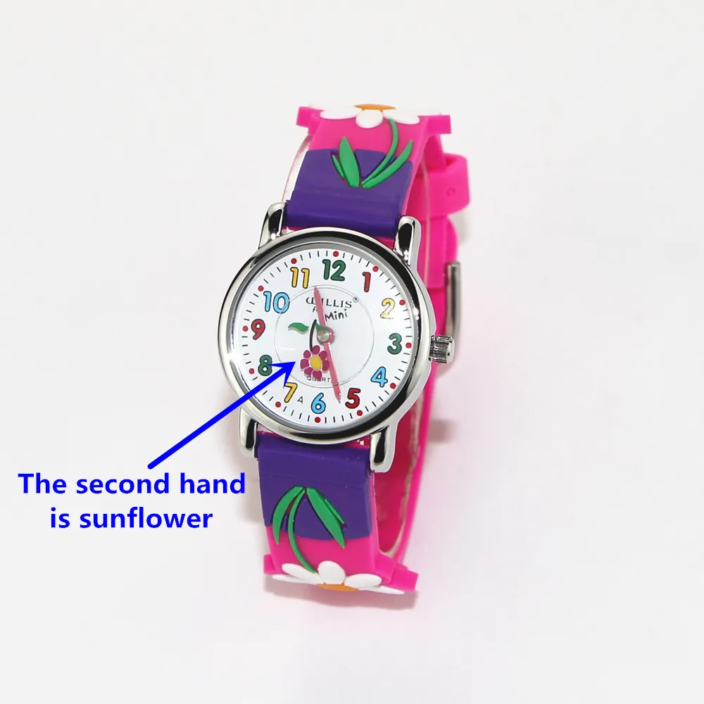 Часы наручные с 3d-рисунком подсолнуха водонепроницаемые для маленьких девочек