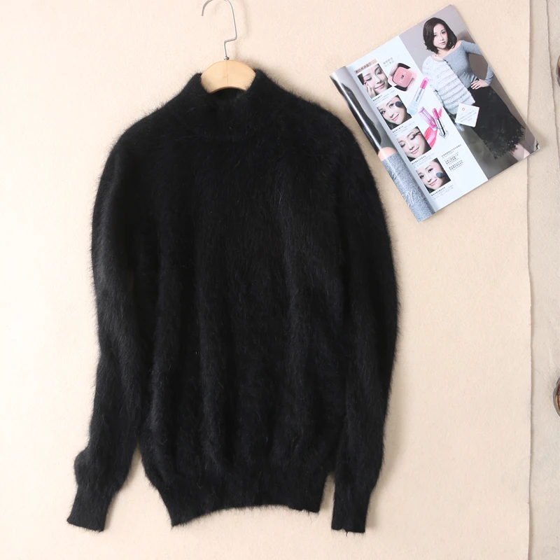 New genuine mink cashmere sweater women pullovers with turtleneck collar free shipping S1871 | Женская одежда