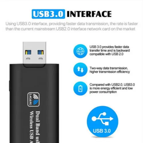 1200 Мбит/с мини USB беспроводной WiFi Lan Сетевой приемник адаптер карты для