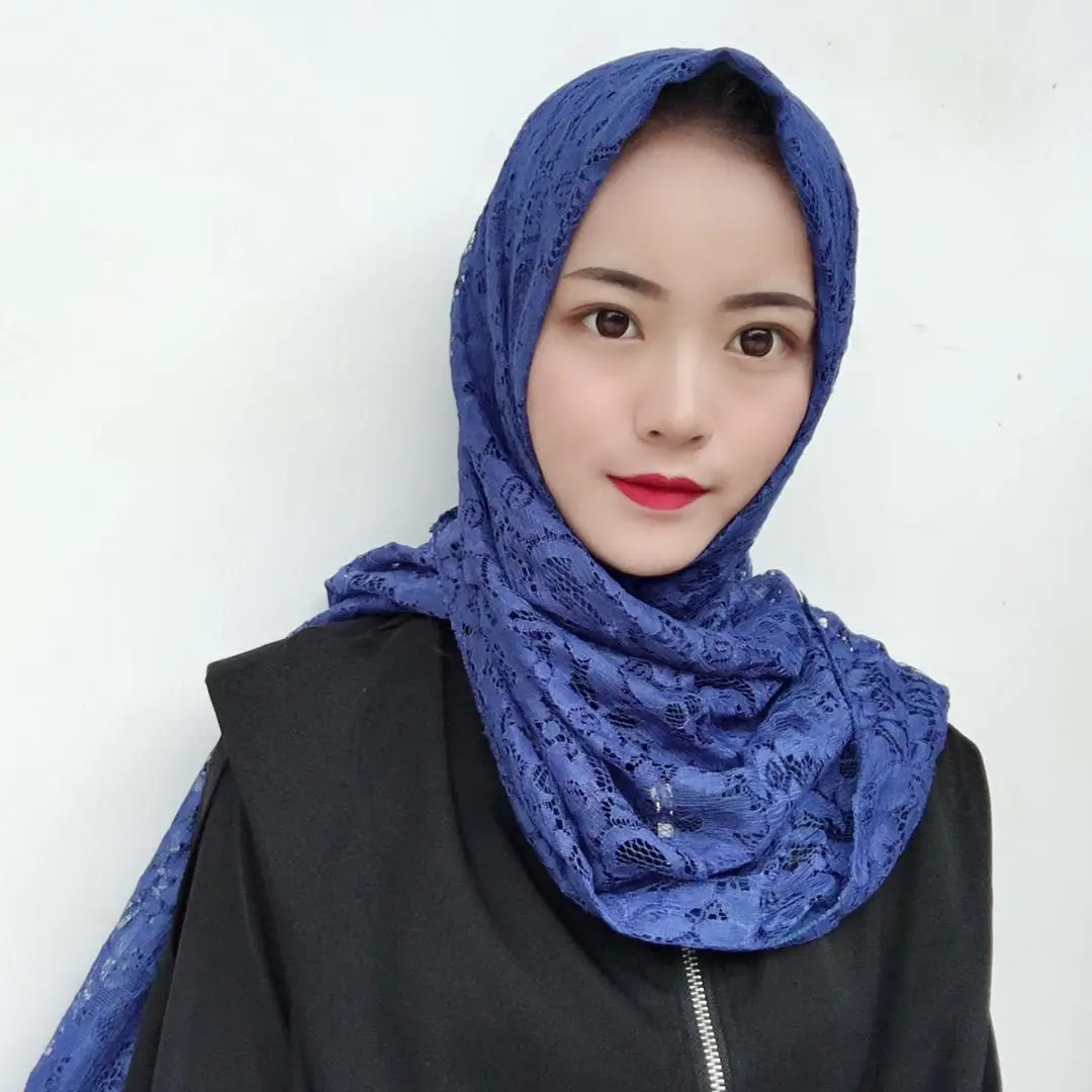 Хиджаб с кружевом мусульманские платки модная основа хиджаб cutton Muslima Шаль