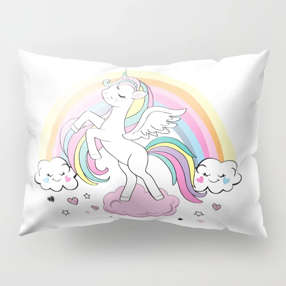 Взрыва ins Стиль свежий и милый маленький Единорог подушка для дивана