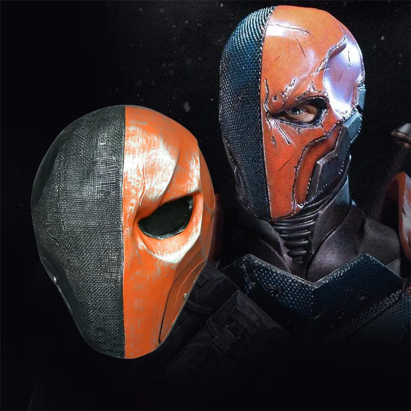 Takerlama Orange Deathstroke Mask Helmet Full Face PVC Assassin Deathstroke Terminator Slade Joseph Wilson Cosplay Mask Props