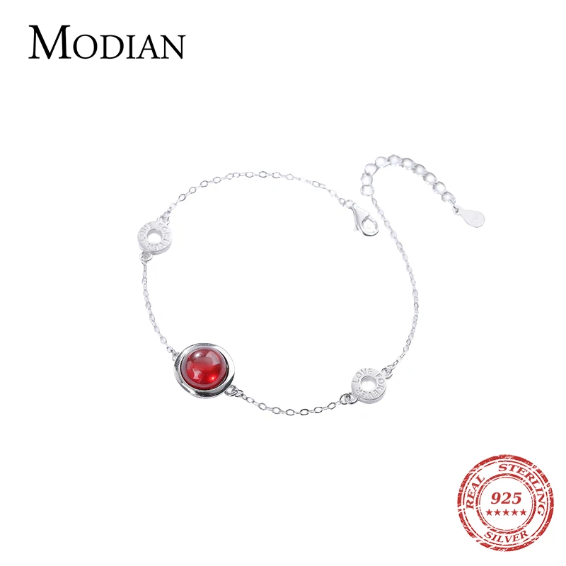 Modian класса люкс 100% стерлингового серебра 925 оригинальный красный и белый