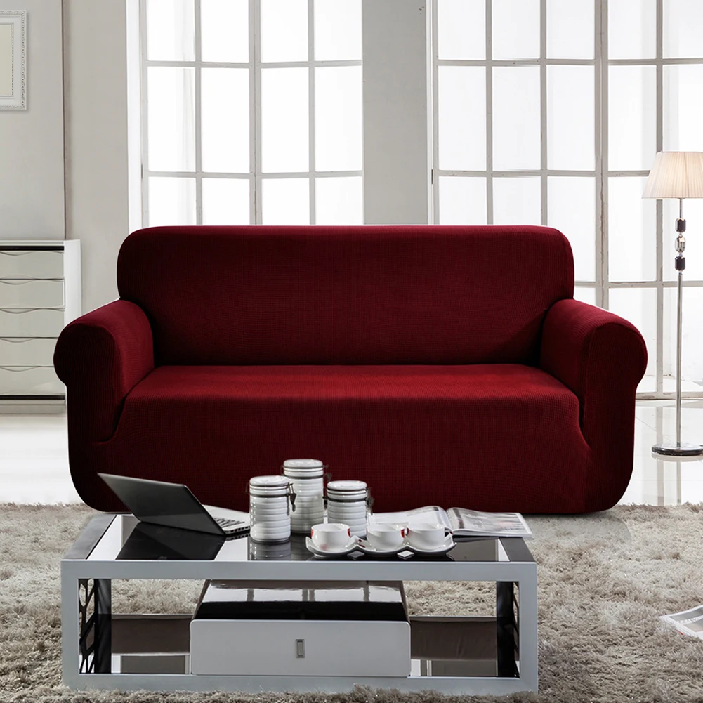 

Non-Slip Solid Color Soft Stretch Couch Sofa Cover Slipover Furniture Protector Home Decor