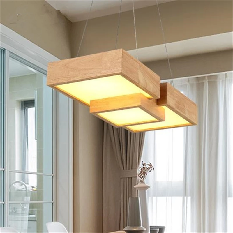

Japanese Style Solid Wood Dining Room Pendant Lights Creative Personality LED Coffee Shop Wood Lights Free Shipping