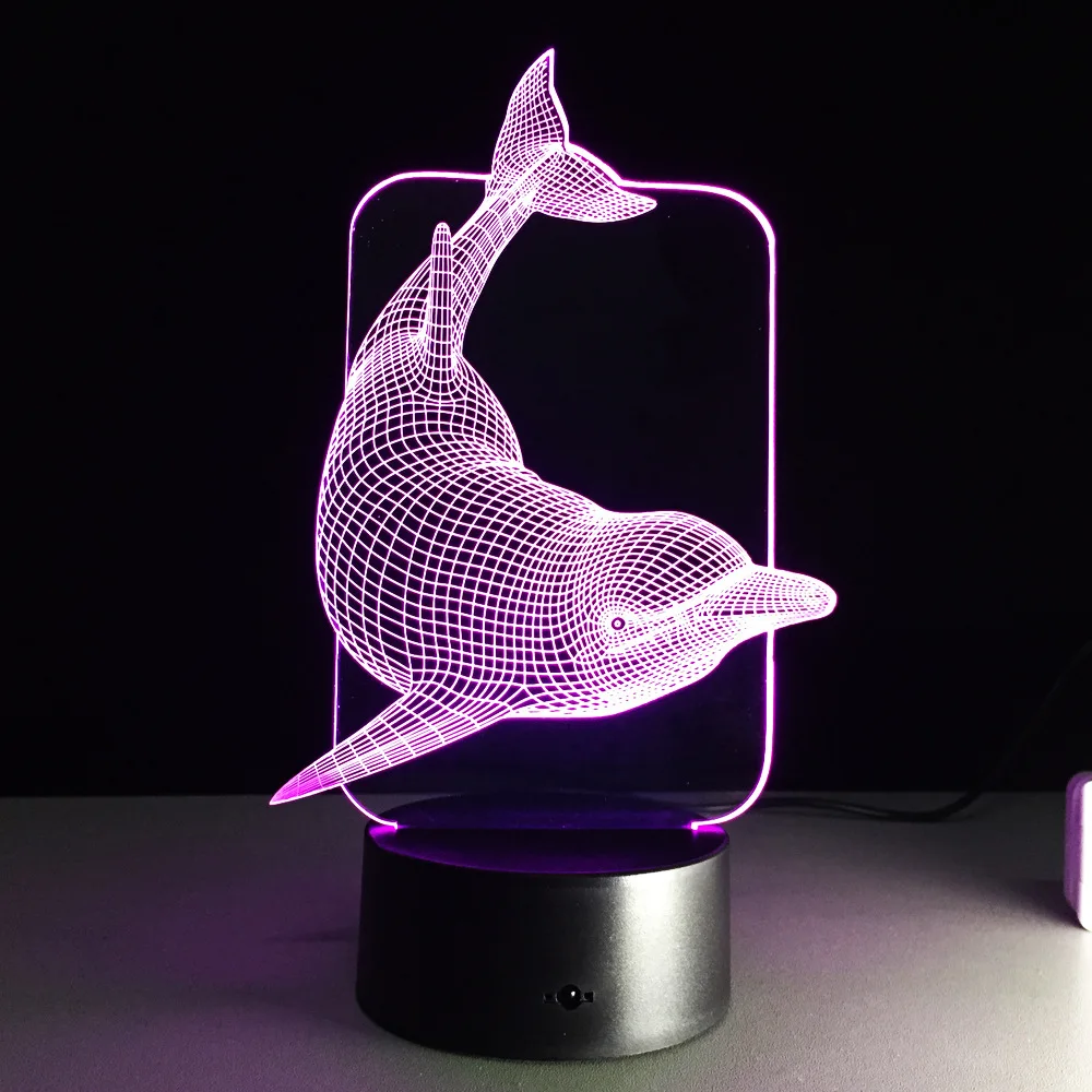 Милые животные 3D Мультфильм светодиодный Ночной светильник лампа в форме