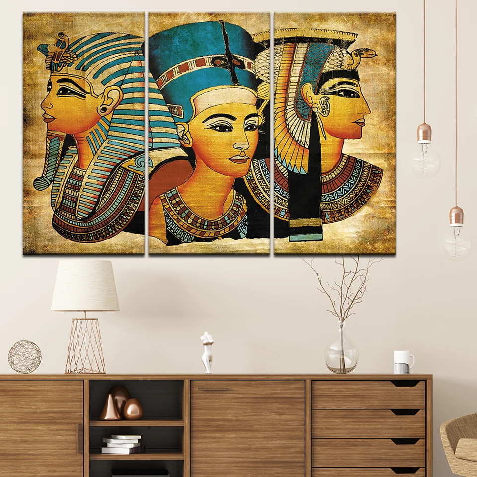 Печать высокого разширения на холсте плакаты рамки 3 шт. Queens Of Egypt картины