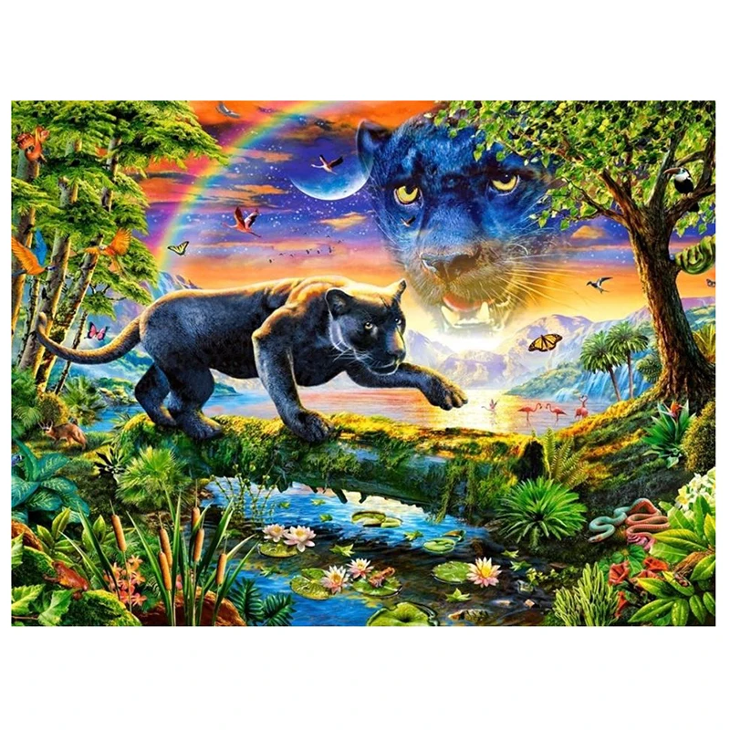 

YI BRIGHT Full Square/Round Drill 5D DIY Diamond Painting "Panther" Embroidery Cross Stitch 3D Mosaic Rhinestones Home Decor CNN