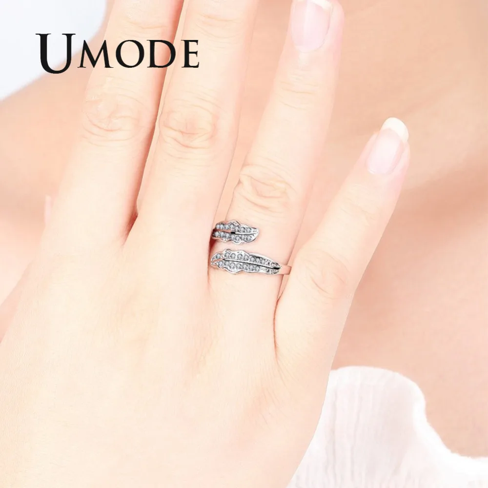 UMODE модное кольцо с Кленовым листом и цирконием для женщин ювелирные изделия из