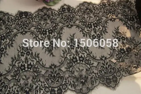 3 м/лот кружевная ткань с цветами черная белая отделка ручная работа сделай сам