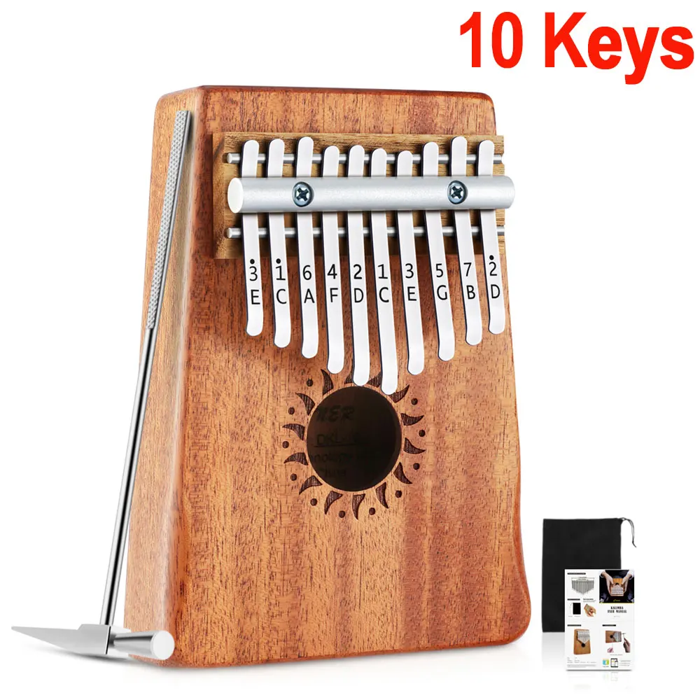 10 Keys Donner 10/17 клавишный палец калимба Mbira большой палец пианино мини-клавиатура Marimba деревянный музыкальный инструмент корпус из красного дерева с тюнинговыми инструментами - Цвет: 10 Keys