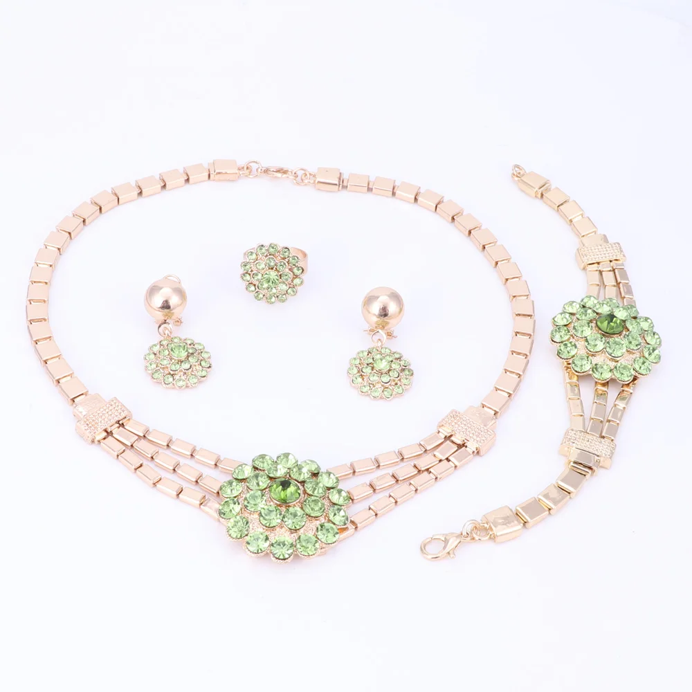 Модные наборы свадебных украшений с кристаллами для невесты аксессуары