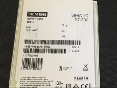 6ES7953 8LP31 0AA0 Новый SIMATIC MMC для Siemens S7 300/C7/ET 200 RAM 8MB замена 8LP20|mmc| |