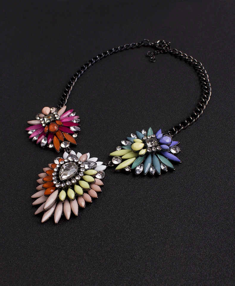 Модное ожерелье цветок Трендовое металлическое для женщин ювелирные изделия