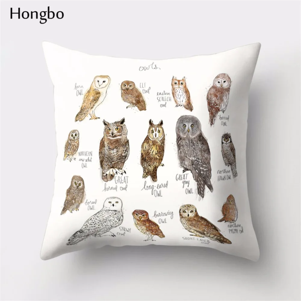Hongbo 1 шт. чехол для подушки с рисунком лисы, медведя, птицы, лошади, диких животных, декоративный чехол для подушки, для дома и офиса