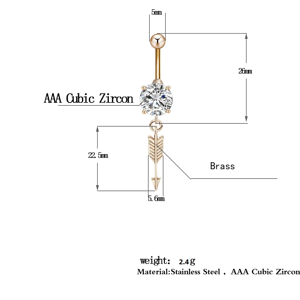 Cxwind золото пупка пирсинг собачья лапа Единорог стрелка Seashell Подвеска для кольцо