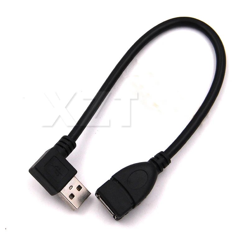 Высокое качество 10 шт./лот 26 см USB 2 0 папа Мама 90 градусов угловой usb кабель