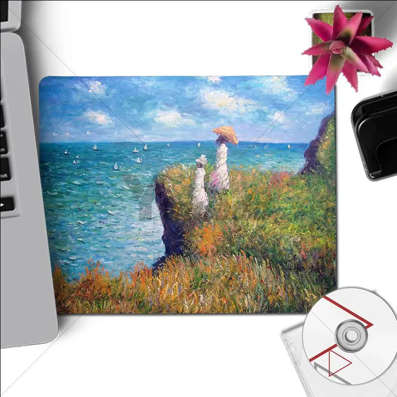 No Lock Edge25x29cm Yinuoda Клода Мона сад лотоса коврик для мыши ПК компьютерный коврик Размер для 180x220x2 мм и 250x290x2 мм маленький коврик для мыши - Цвет: No Lock Edge25x29cm
