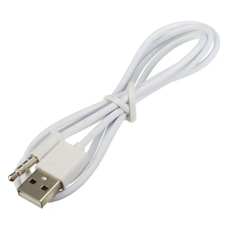 Белый USB 2,0 папа до 3,5 мм наушники аудио AUX штекер Автомобильный Кабель Разъем зарядное устройство кабель провод шнур