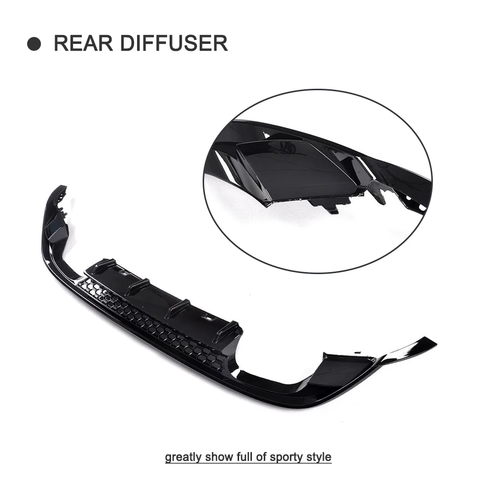 Black PP Rear bumper lip spoiler diffuser For Volkswagen VW Golf 7 7.5 MK7 standard And GTI 2017 2018 Four Outlet|Амортизаторы| |