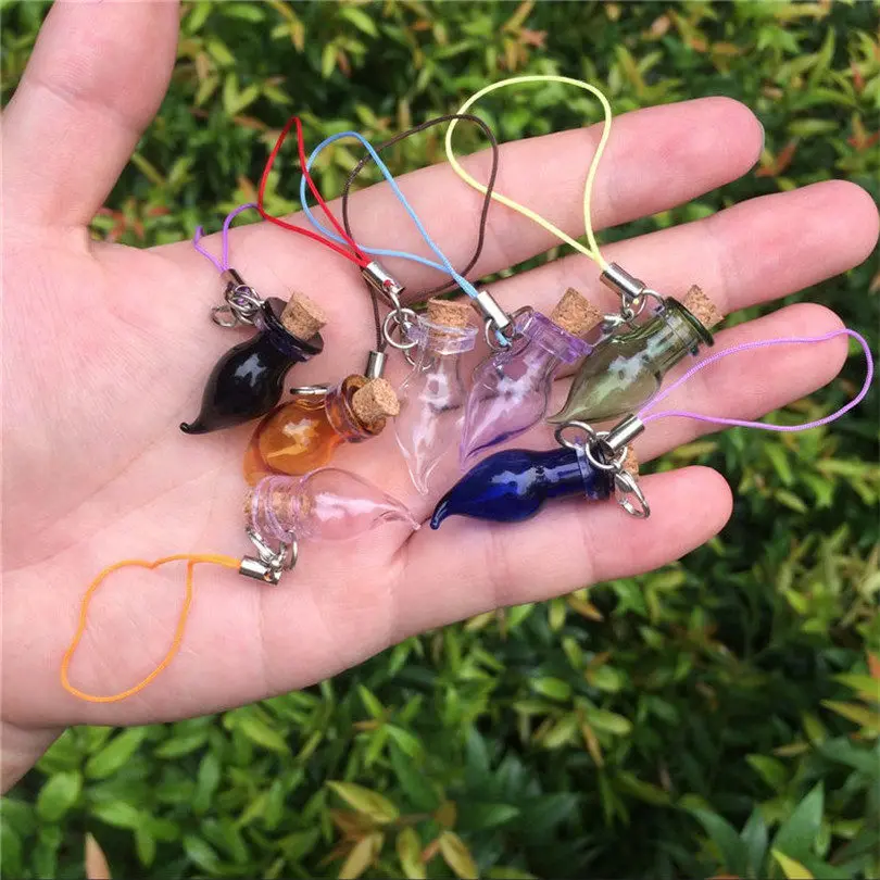 Маленькие пробки стеклянные бутылки с застежкой лобстером цепочки для ключей