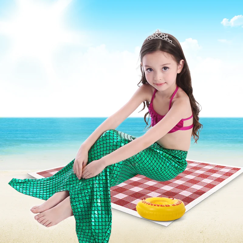 Красивый милый купальник бикини комплект для плавания с хвостом русалки длинное