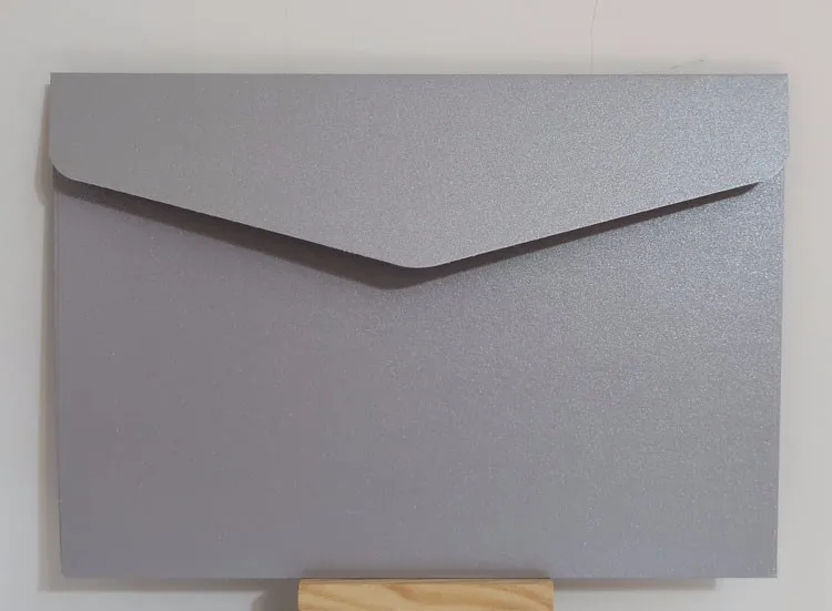 Grey 25 шт 230x160 мм(9x6,2 дюймов) утолщенные перламутровые бумажные конверты цветные пригласительные подарочные конверты - Цвет: Grey
