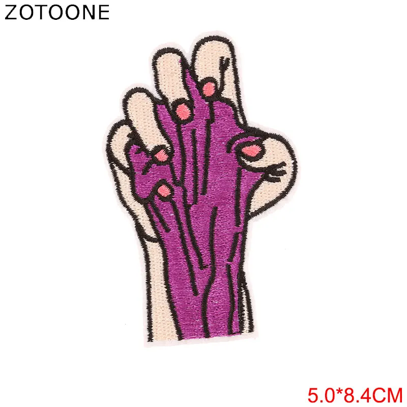 ZOTOONE палец робота железа на патчи для аппликация одежду войлочный вышитый